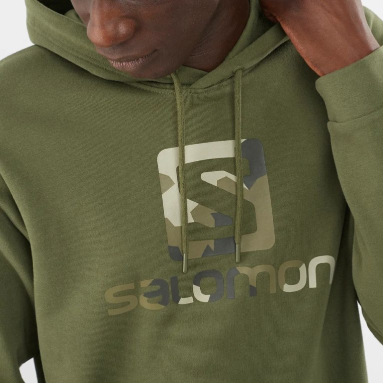 Sudadera Con Capucha Salomon Outlife Logo Summer Hombre Verde Oliva | MX LABK197